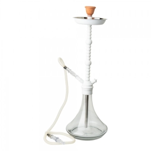CLOSE OUT - HOOKAH PIPE - Transparent Base with White Pipe 70cm
