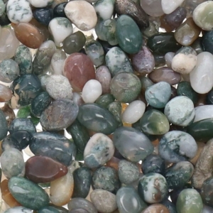 CRYSTAL CHIPS - Moss Agate 7-9mm 100gms