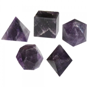 PLATONIC SOLIDS - Amethyst Set of 5 pieces