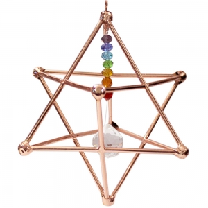 Copper Hanging Merkabah with Chakra 10cm
