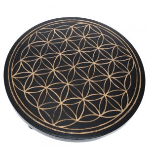40% OFF - ALTAR TABLE - Flower of Life Gold Engraved 30cm x 10cm