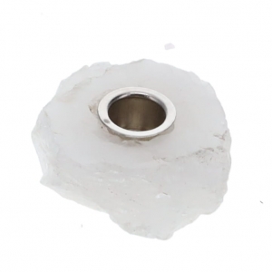 40% OFF - MINI CANDLE HOLDER - Crystal Quartz Top Polished 2cm x 4cm