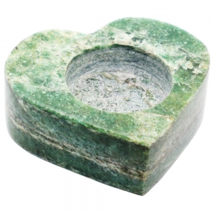 40% OFF - CANDLE HOLDER - Heart Aventurine Dark Green 7cm x 10cm