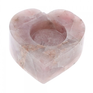 40% OFF - CANDLE HOLDER - Heart Rose Quartz 3.5cm x 7.5cm