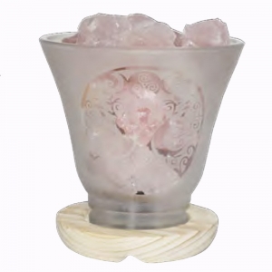 40% OFF - LAMP - Frosted Goddess Glass with Rose Quartz Chunks (With LED Base)