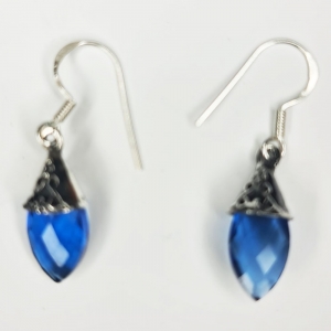 Blue Alexite Faceted Drop Silver Earings