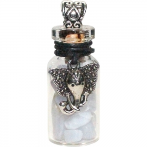 40% OFF - Necklace - Ganesh with Blue Lace Agate Glass Bottle