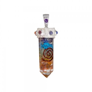 PENDANT - Orgone Chakra Faceted Spiral Point 50mm