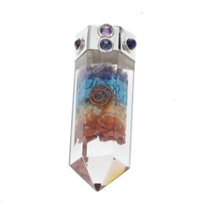 PENDANT - Orgone Chakra Faceted Spiral Point 50mm