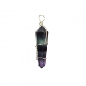 PENDANT - Wire Wrapped Fluorite 30mm