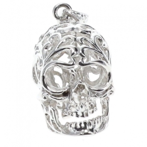 PENDANT - Skull Antique Metal with Opening 3.75cm