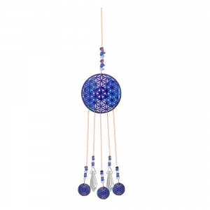 40% OFF - WOODEN HANGING - Flower of Life Purple