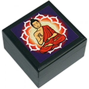 Buddha printed Wooden Box 5.5cm