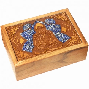 WOODEN BOX - Buddha with Sodalite 12cm X 17cm