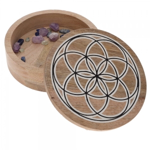 WOODEN GRID  - Seed of Life 15cm x 5cm with Storage