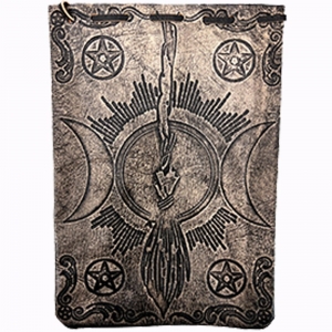 LEATHER BAG - Broom with Pentacle 12cm x 18cm