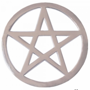 ALTAR TOOL - Pentacle Silver Plated Brass 14.5cm