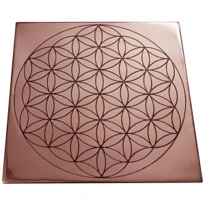 COPPER GRID - Flower of Life Plate