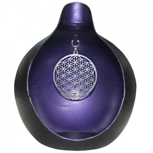 Teardrop Candle Holder with Flower of Life Symbol