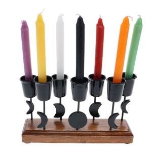 CANDLE HOLDER -Moon Phases 19cm x 5cm x 11.5cm (Holds 7 Mini Candles)