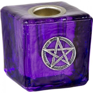 WISH CANDLE HOLDER - Pentacle Purple 3cm