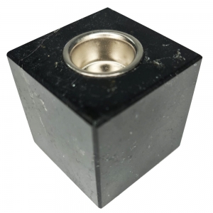 CANDLE HOLDER - Black Tourmaline Cube for Taper Candle
