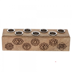 CANDLE HOLDER - Chakra Engraved for 7 Mini Candles