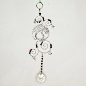 Tree of Life with Clear Crystal Cut Glass Bead
