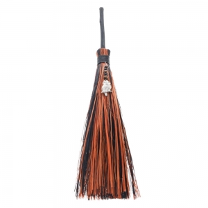 WICCA BROOM - Round with Tiger Eye & Owl 45cm