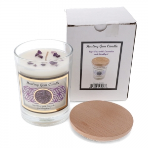CLEARANCE - GEMSTONE CANDLE - Healing Amethyst Soy 255gms