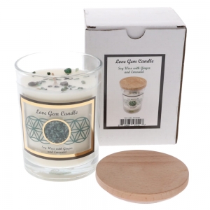 CLEARANCE - GEMSTONE CANDLE - Love Emerald Soy 255gms