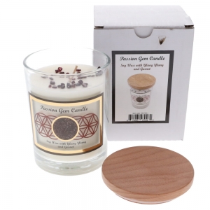 CLEARANCE - GEMSTONE CANDLE - Passion Garnet Soy 255gms