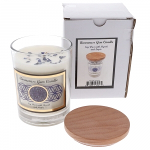 CLEARANCE - GEMSTONE CANDLE - Awareness Lapis Soy 255gms