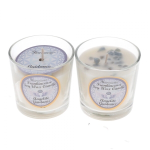 CRYSTAL SAND CANDLE - Guidance Angelite Frankincense Scented Votive