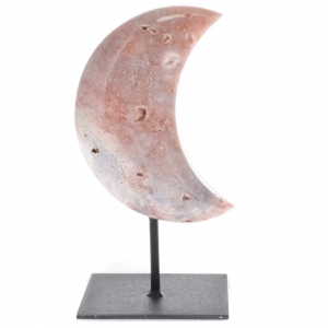 Pink Amethyst Crescent Stand 967gms 19.5cm x 6cm