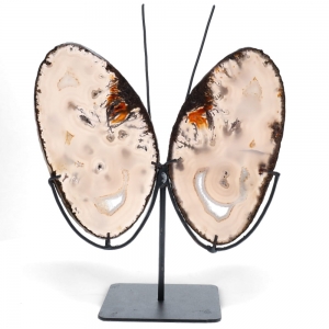 BUTTERFLY - Agate on Metal Stand 1181gms 25cm x 25cm