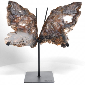 30% OFF - BUTTERFLY - Agate on Metal Stand 2.128kgs