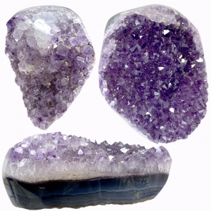 GEODE - AMETHYST WITH AGATE FULL POLISHED 15-22cm-DITT per 100gms