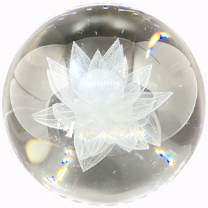 SPHERE - CLEAR GLASS LOTUS 7.5cm
