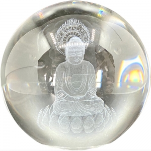SPHERE - CLEAR GLASS BUDDHA 7.5cm