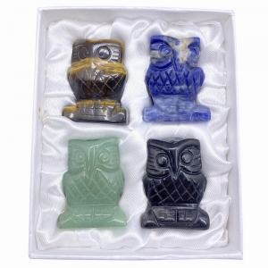 CARVING - OWL ASSORTED 5cm (Set of 4)