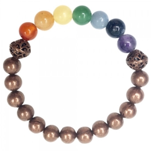 20% OFF - BRACELET - Copper with Chakra 8mm Bead