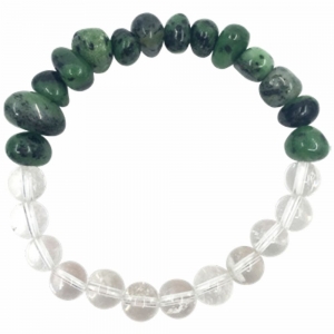 BRACELET - SMALL NUGGETS RUBY ZOISITE / CRYSTAL