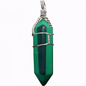 40% OFF - PENDANT - Malachite Synthetic DT Wire Wrapped 3.75cm