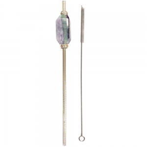 40% OFF - STAINLESS STEEL STRAW (WITH BRUSH) - FLUORITE (RAINBOW)