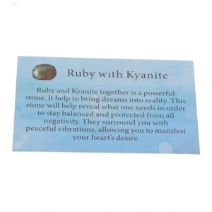 40% OFF - CRYSTAL INFO CARD - RUBY W/KYANITE
