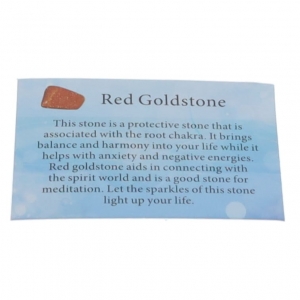 CRYSTAL INFO CARD - GOLDSTONE RED