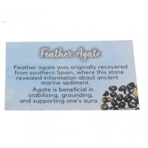 40% OFF - CRYSTAL INFO CARD - AGATE FEATHER