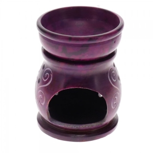 SOAPSTONE OIL BURNER - Flower Purple 6x9cm