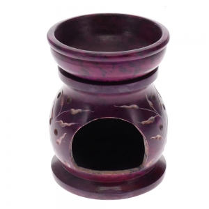 SOAPSTONE OIL BURNER - Flower Purple 7x10cm